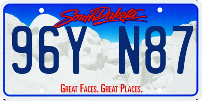 SD license plate 96YN87