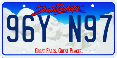 SD license plate 96YN97