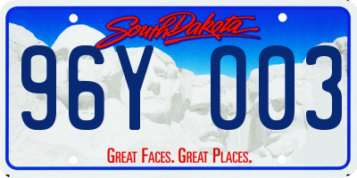 SD license plate 96YO03
