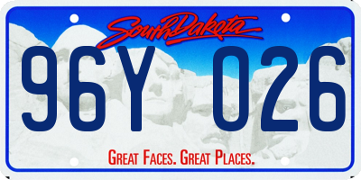 SD license plate 96YO26