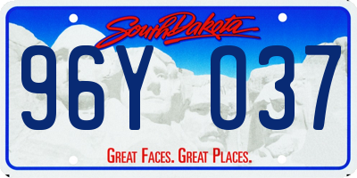 SD license plate 96YO37
