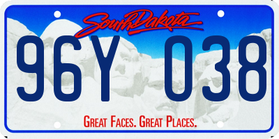SD license plate 96YO38