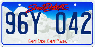 SD license plate 96YO42