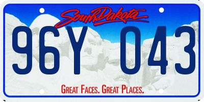 SD license plate 96YO43