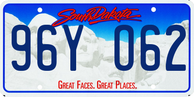 SD license plate 96YO62
