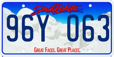 SD license plate 96YO63