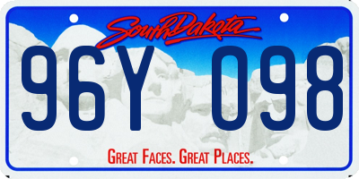 SD license plate 96YO98