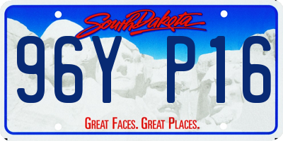 SD license plate 96YP16