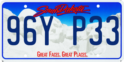 SD license plate 96YP33