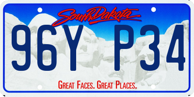 SD license plate 96YP34