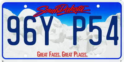 SD license plate 96YP54