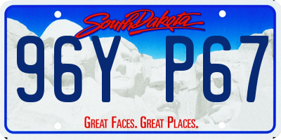 SD license plate 96YP67