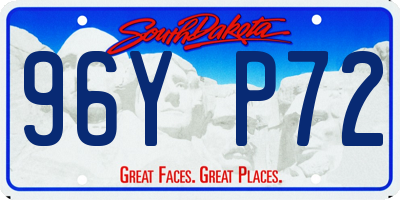 SD license plate 96YP72
