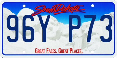 SD license plate 96YP73