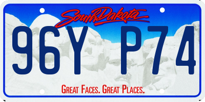 SD license plate 96YP74