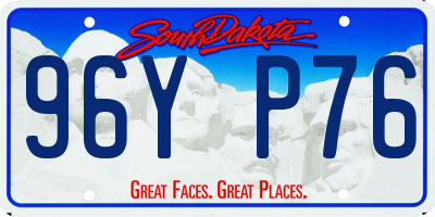 SD license plate 96YP76