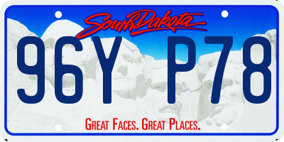 SD license plate 96YP78