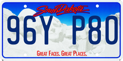 SD license plate 96YP80