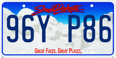SD license plate 96YP86