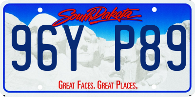 SD license plate 96YP89