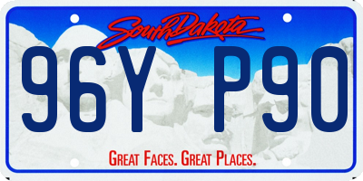 SD license plate 96YP90