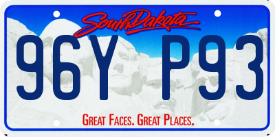 SD license plate 96YP93