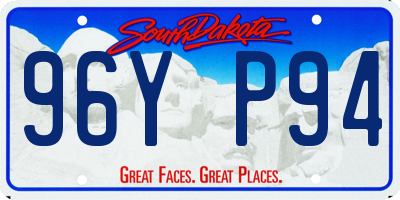 SD license plate 96YP94
