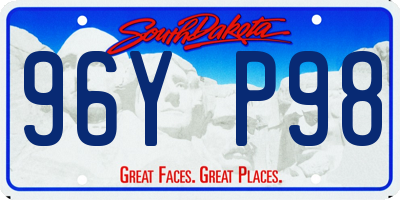SD license plate 96YP98
