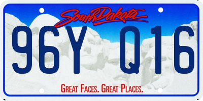 SD license plate 96YQ16
