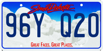 SD license plate 96YQ20
