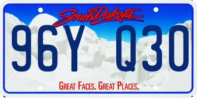 SD license plate 96YQ30