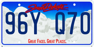 SD license plate 96YQ70