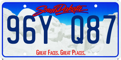 SD license plate 96YQ87