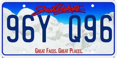 SD license plate 96YQ96
