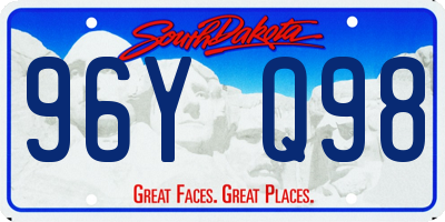 SD license plate 96YQ98