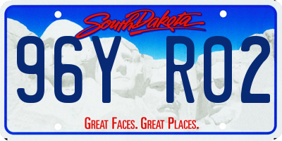 SD license plate 96YR02