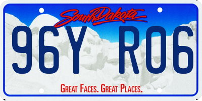 SD license plate 96YR06