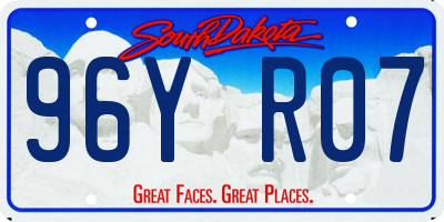 SD license plate 96YR07