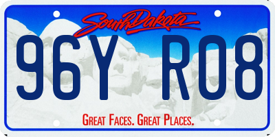 SD license plate 96YR08