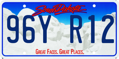 SD license plate 96YR12