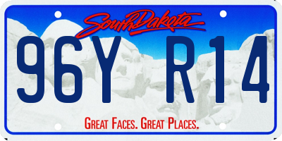 SD license plate 96YR14