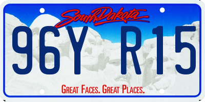 SD license plate 96YR15
