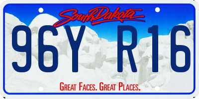 SD license plate 96YR16