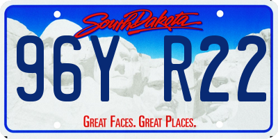 SD license plate 96YR22