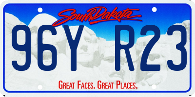 SD license plate 96YR23