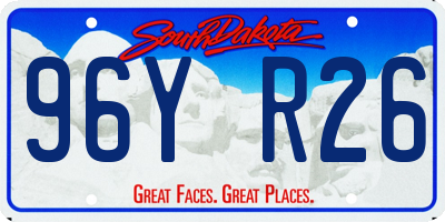 SD license plate 96YR26