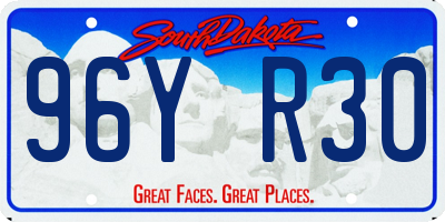 SD license plate 96YR30