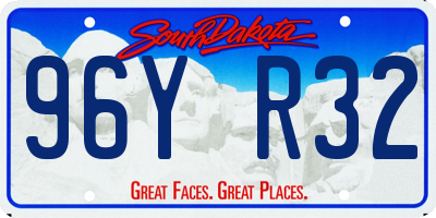 SD license plate 96YR32