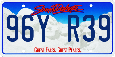 SD license plate 96YR39