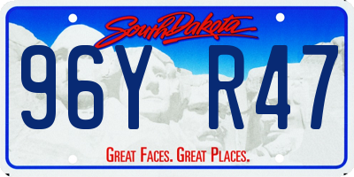 SD license plate 96YR47